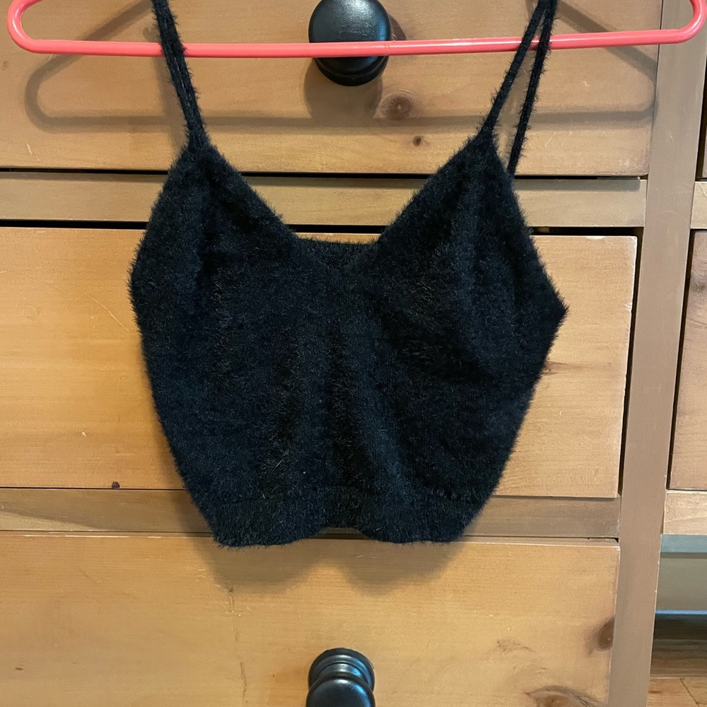 Fuzzy crop top
